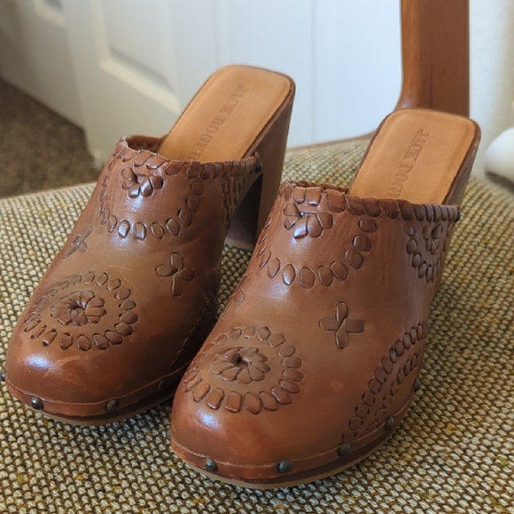 Jack Rogers Shoes - Brown Leather Clogs